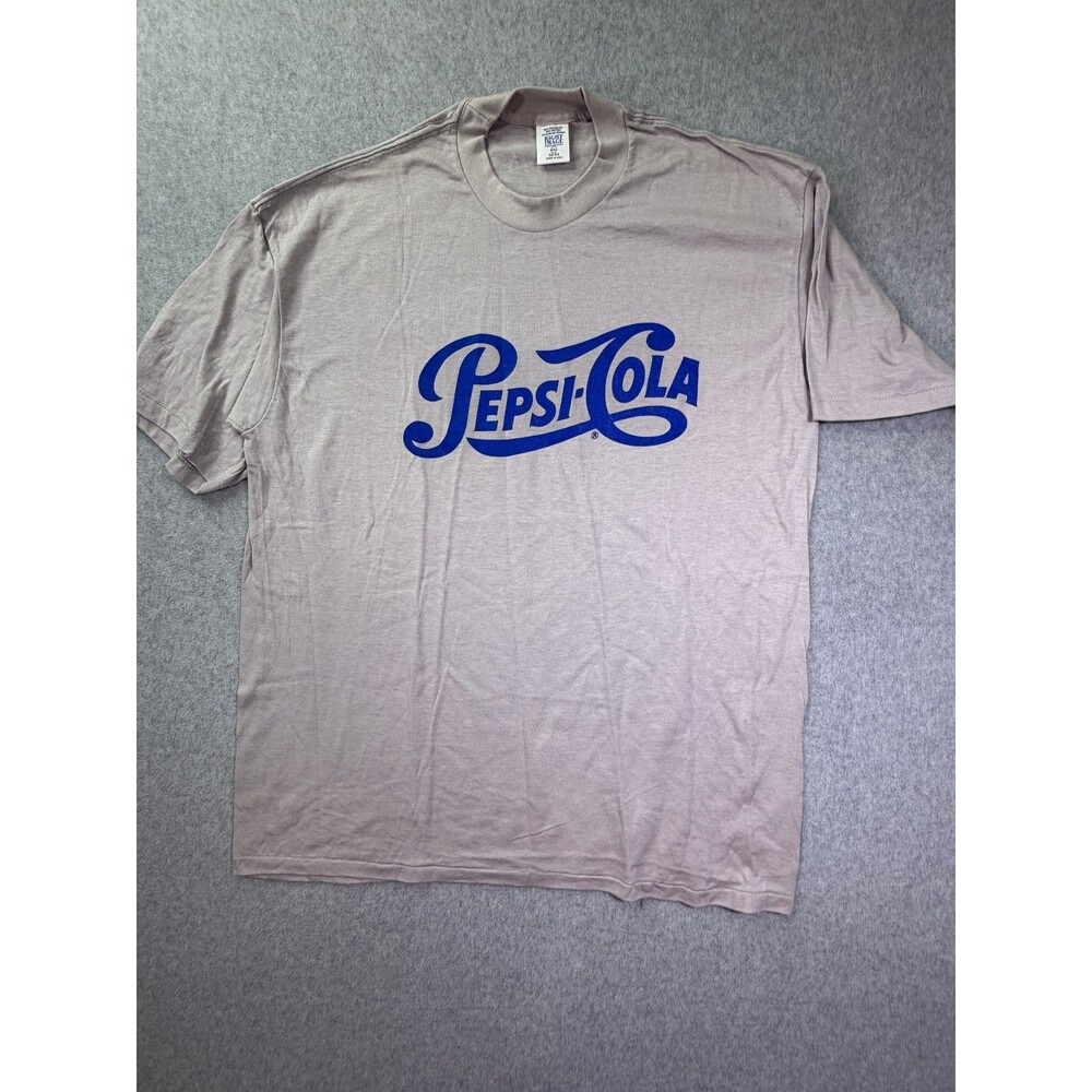 Vintage Right Image Pepsi-Cola Graphic T-Shirt XXL Tan Made in USA 90s Retro